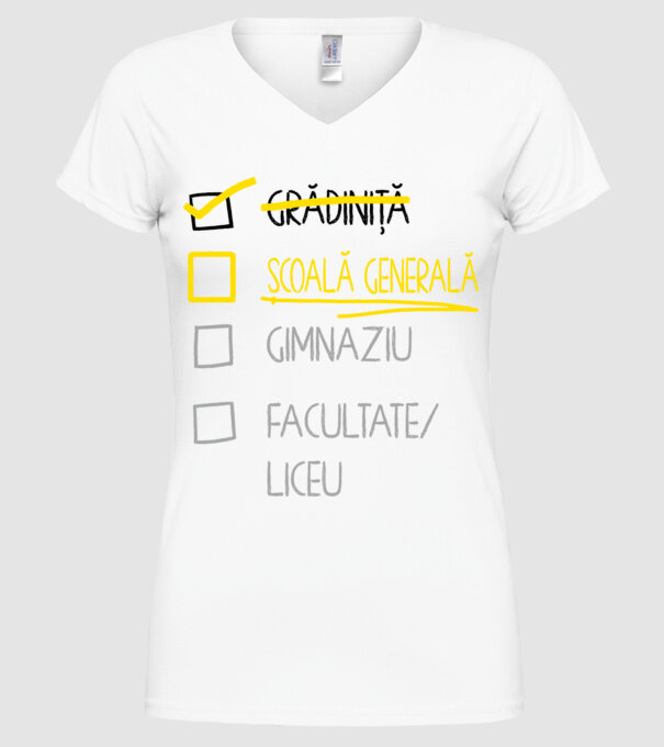 Cheklist educație - grădiniță alb model alb pe tricou