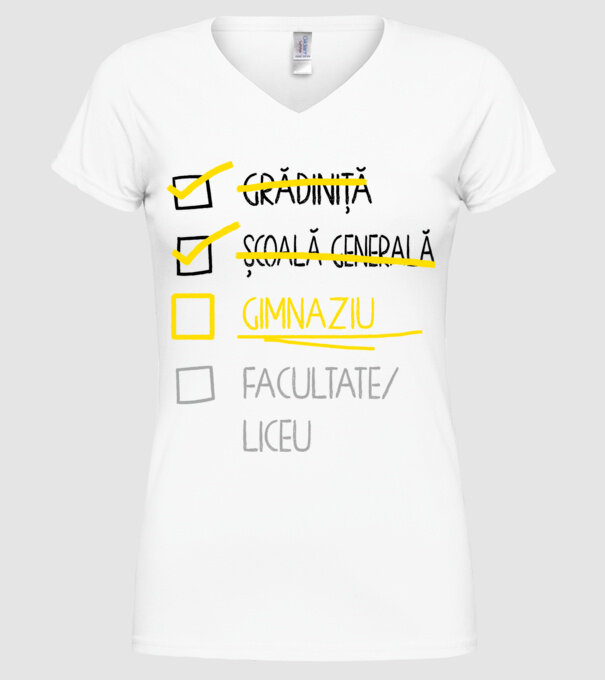 Cheklist educație - Școala primară alb model alb pe tricou