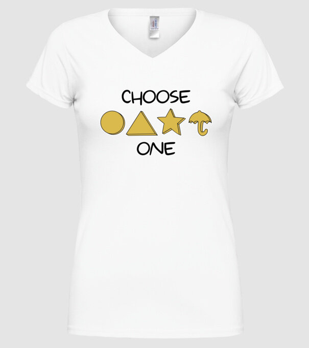 choose one squid game model alb pe tricou