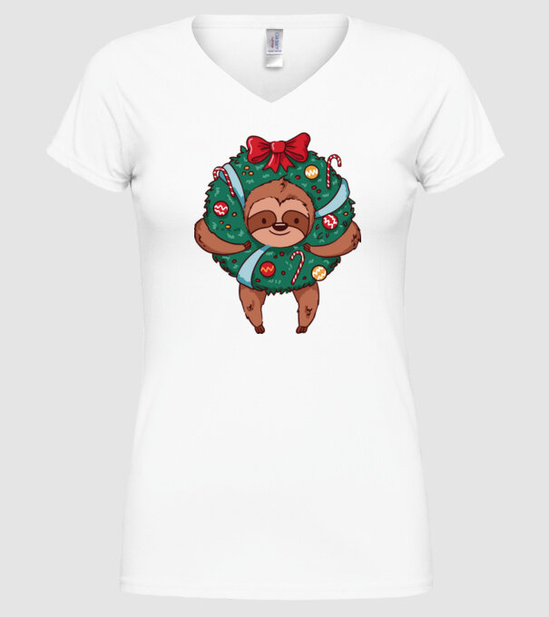 Christmas model alb pe tricou