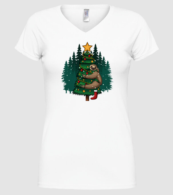 Christmas model alb pe tricou