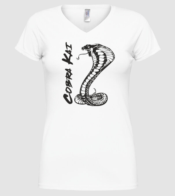 cobra kai black model alb pe tricou