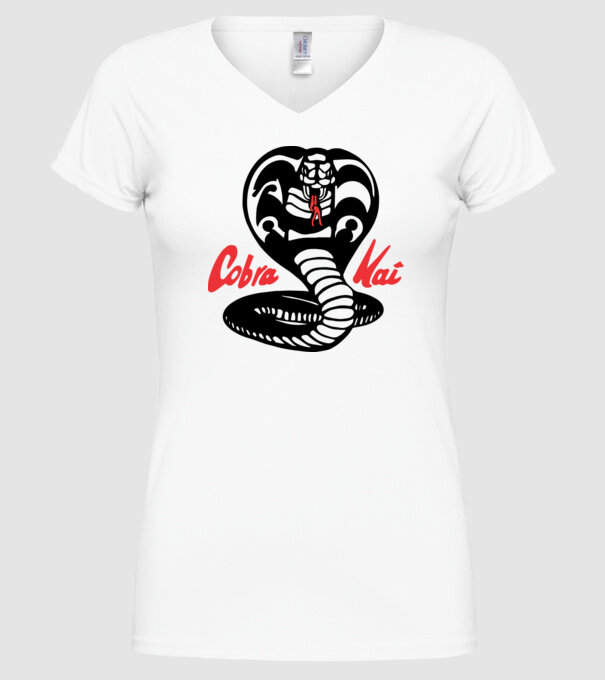 cobra kai classic logo model alb pe tricou