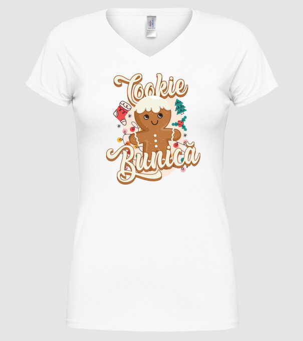 Cookie bunică model alb pe tricou