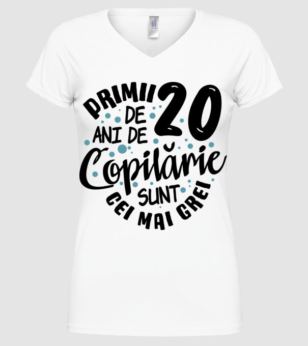 Copilărie 20 de ani model alb pe tricou
