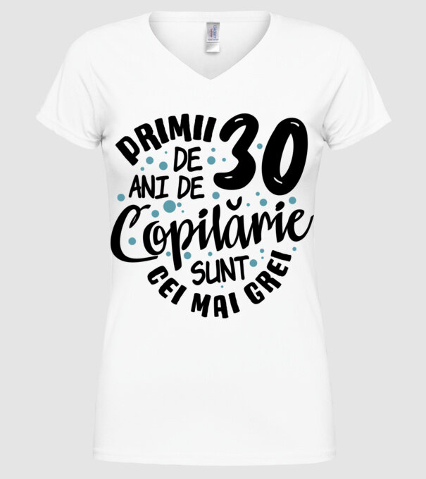 Copilărie 30 de ani model alb pe tricou