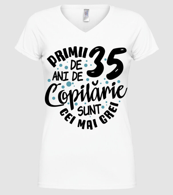 Copilărie 35 de ani model alb pe tricou