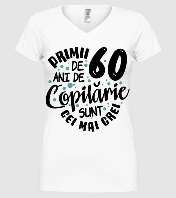 Copilărie 60 de ani model alb pe tricou