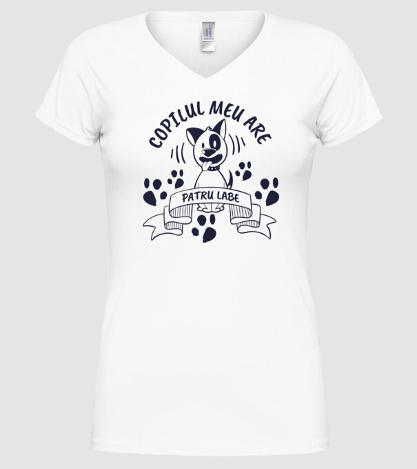 Copilul meu are patru labe model alb pe tricou
