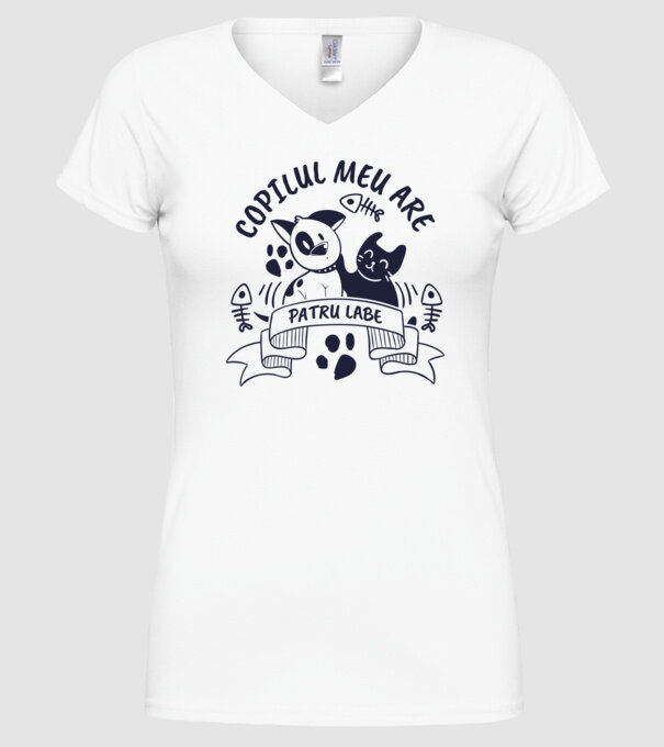 Copilul meu are patru labe model alb pe tricou