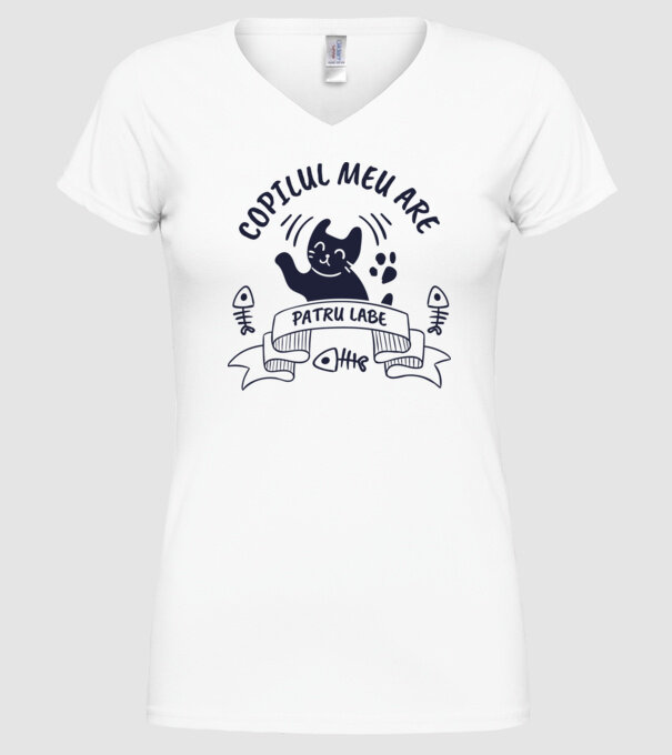 Copilul meu are patru labe model alb pe tricou