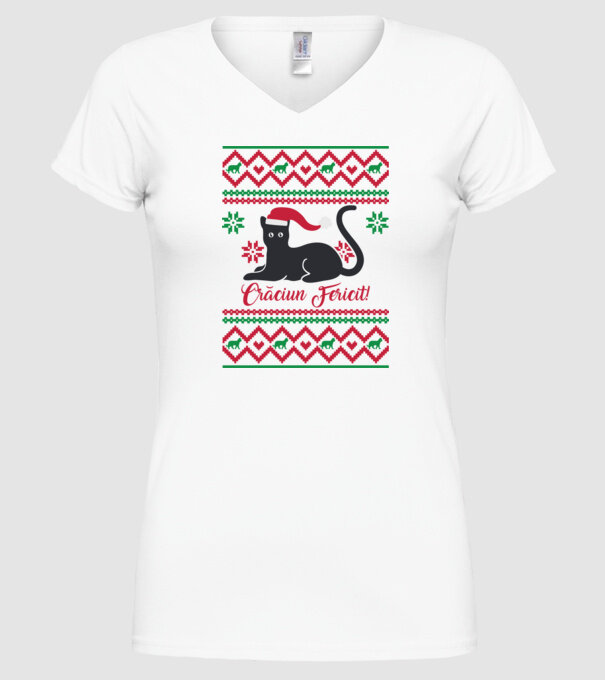 crăciun fericit model alb pe tricou