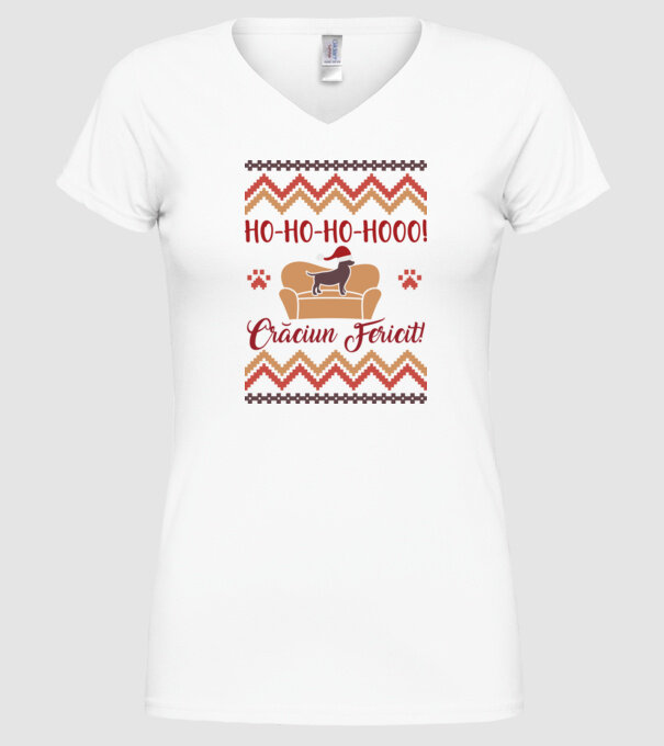 un Crăciun ho-ho-hoo-hoo fericit! model alb pe tricou
