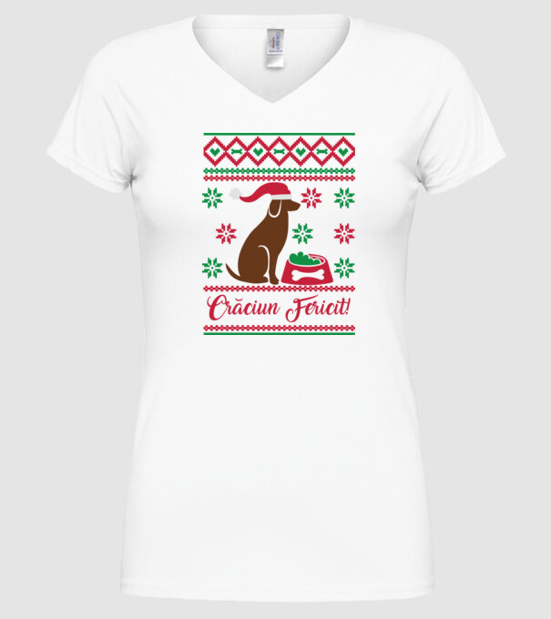 crăciun fericit model alb pe tricou