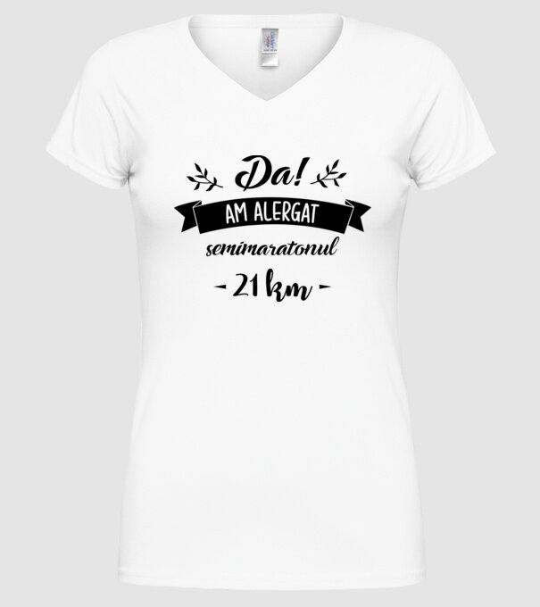 Da, am alergat semimaratonul - 21 km model alb pe tricou