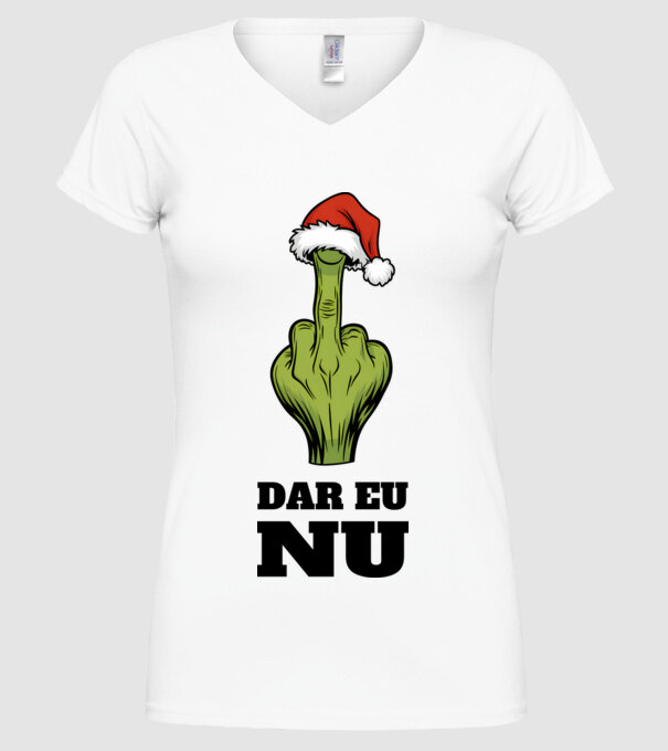 Dar eu NU alb model alb pe tricou