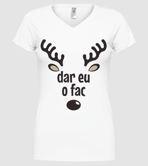 Dar eu o fac crăciun chiar căprioară Alb model alb pe tricou