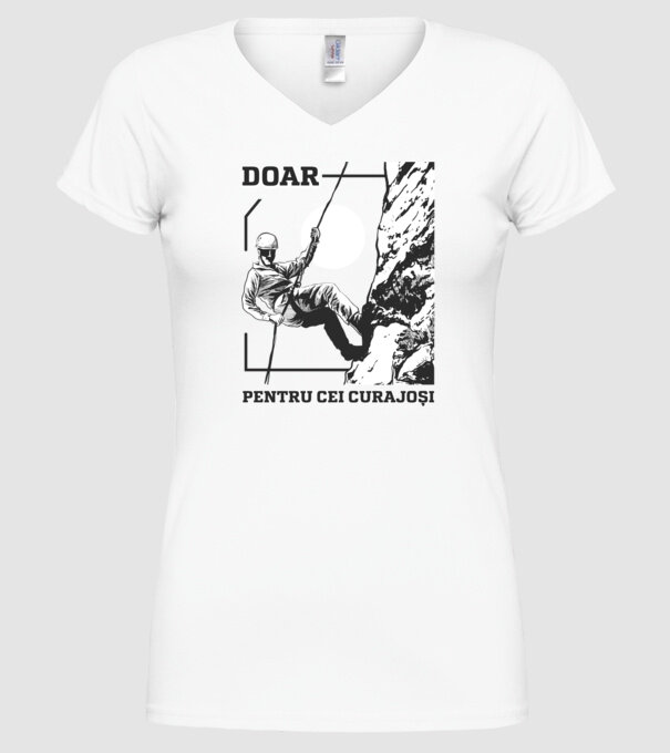 Doar pentru cei curajoși model alb pe tricou