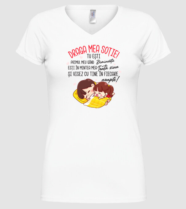 Draga mea soție tu ești primul meu model alb pe tricou