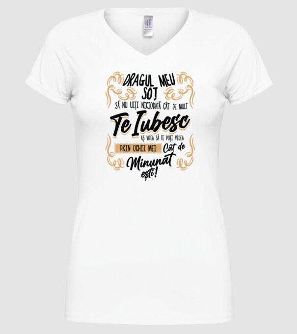 Dragul Mea soț model alb pe tricou