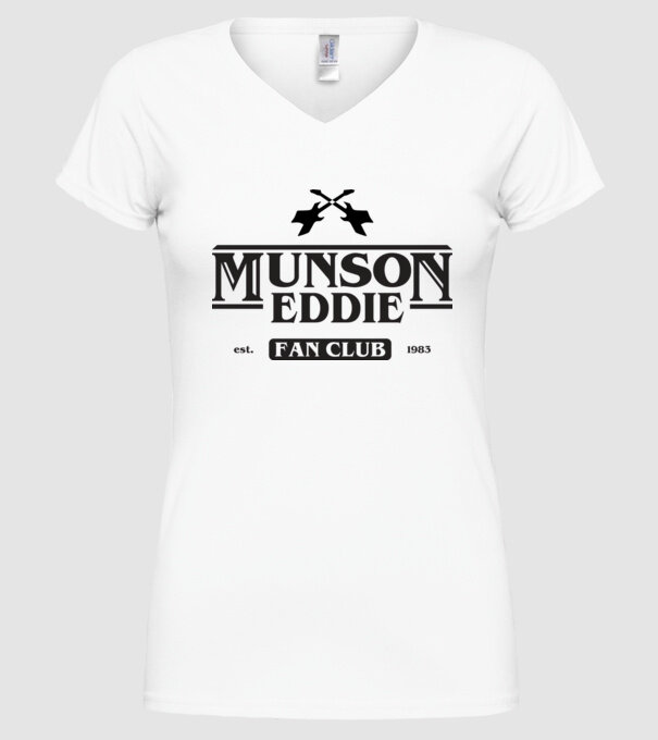 eddie munson fan club model alb pe tricou