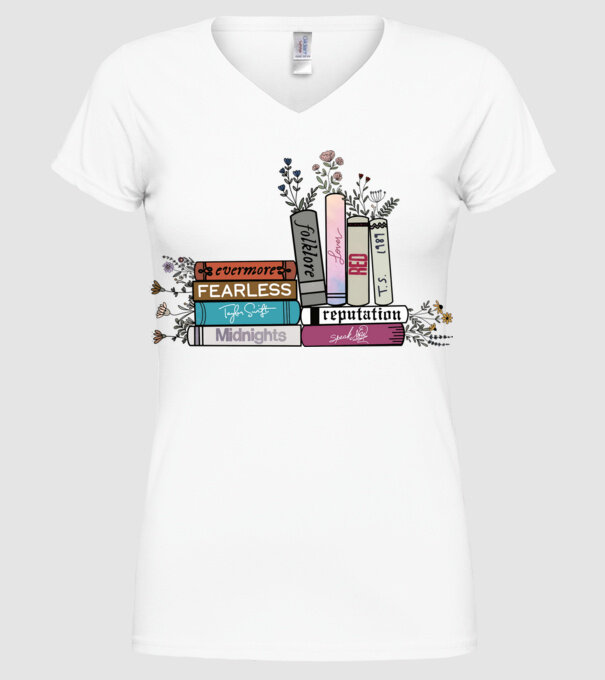 Eras tour books color 2 model alb pe tricou