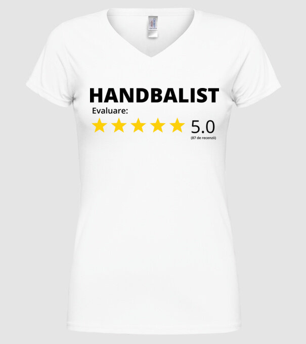 Evaluare 5 HANDBALIST model alb pe tricou