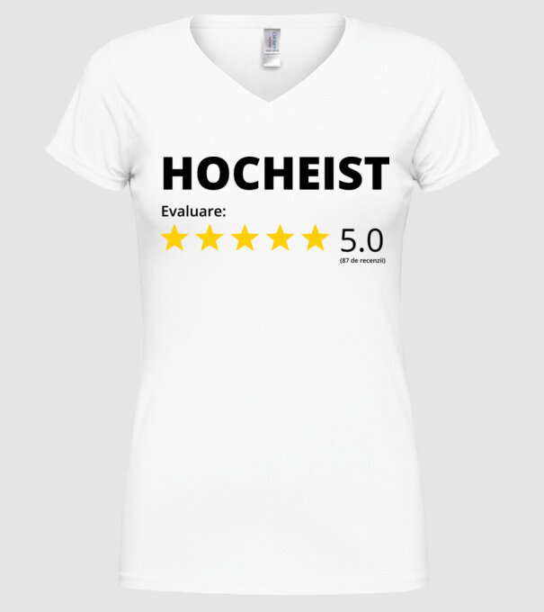 Evaluare 5 HOCHEIST model alb pe tricou