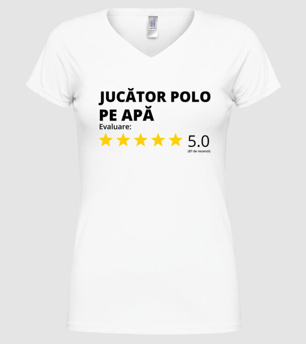 Evaluare 5 JUCĂTOR POLO PE APĂ model alb pe tricou