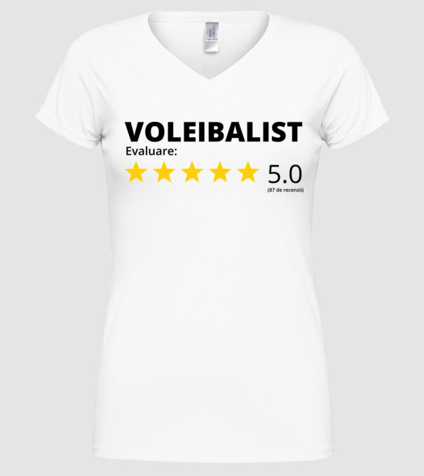 Evaluare 5 VOLEIBALIST model alb pe tricou