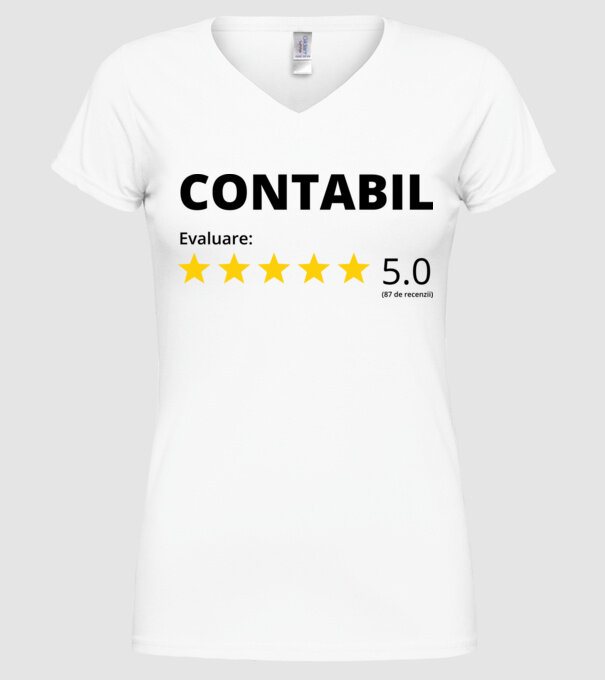 Evaluare - CONTABIL model alb pe tricou