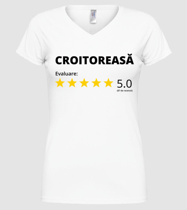 Evaluare - CROITOREASĂ model alb pe tricou