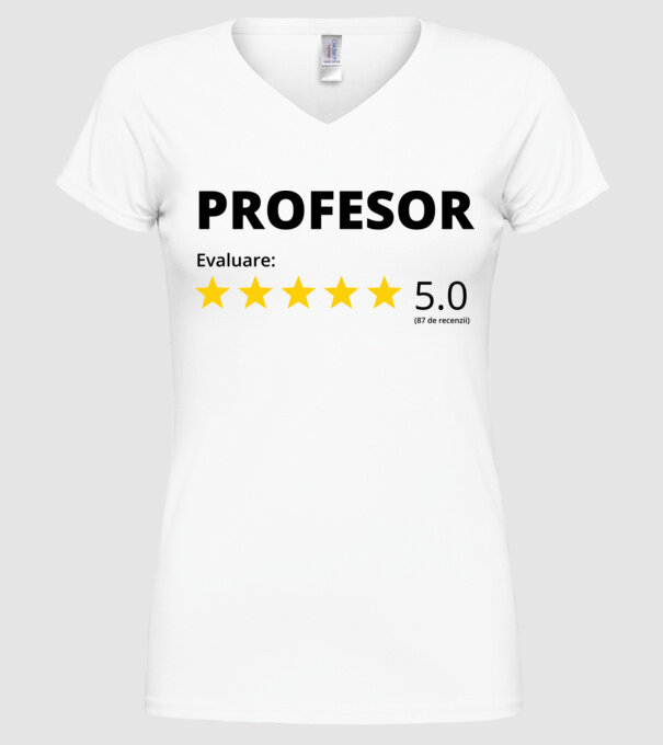 Evaluare - PROFESOR model alb pe tricou