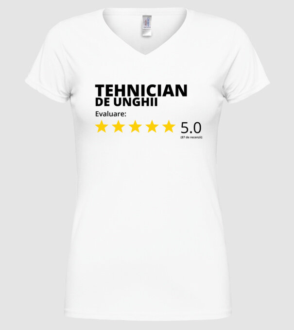 Evaluare - TEHNICIAN DE UNGHII model alb pe tricou
