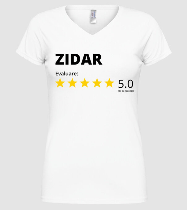 Evaluare - ZIDAR model alb pe tricou