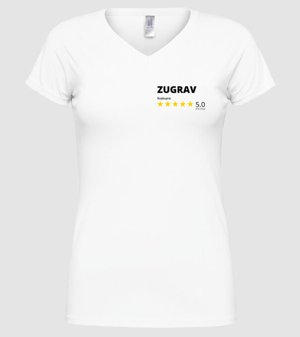 Evaluare - ZUGRAV model alb pe tricou