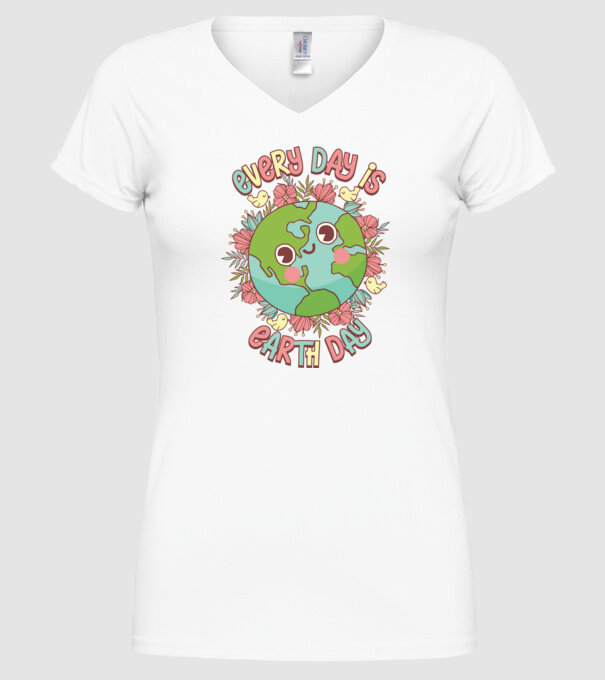 Every day is earth day cute model alb pe tricou