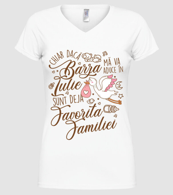 Favorita familiei IULIE model alb pe tricou