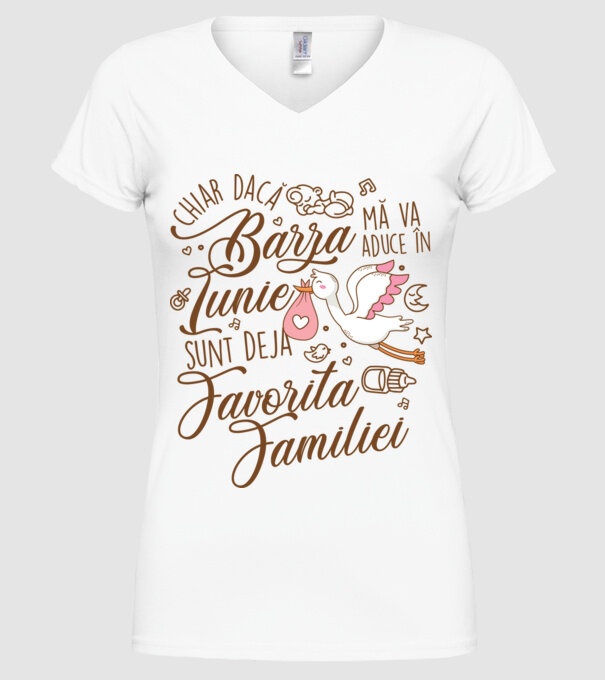 Favorita familiei IUNIE model alb pe tricou