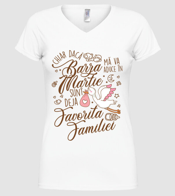Favorita familiei MARTIE model alb pe tricou