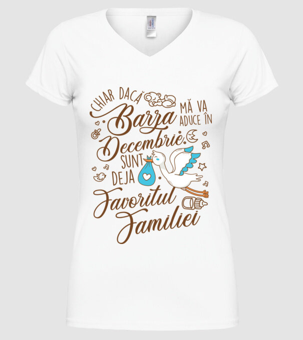 Favoritul familiei DECEMBRIE model alb pe tricou