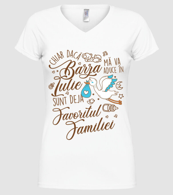 Favoritul familiei IULIE model alb pe tricou