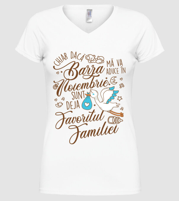 Favoritul familiei NOIEMBRIE model alb pe tricou