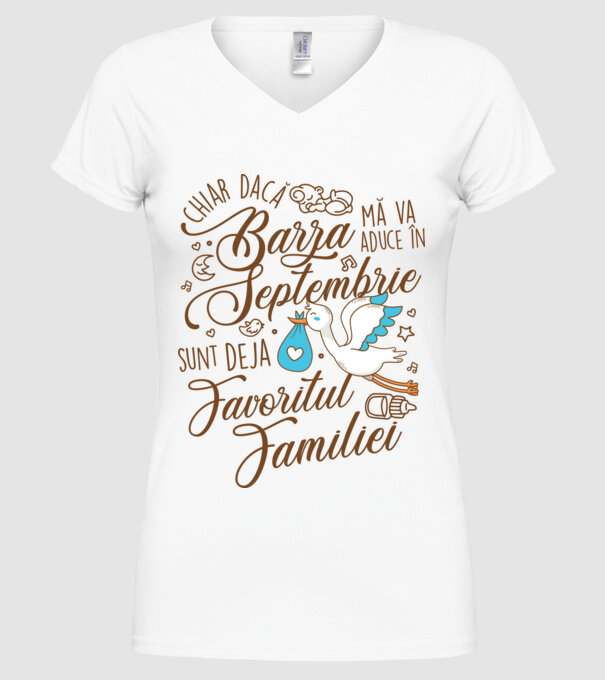 Favoritul familiei SEPTEMBRIE model alb pe tricou