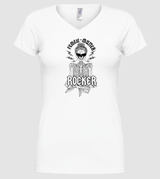 femeie - mutter - rocker model alb pe tricou