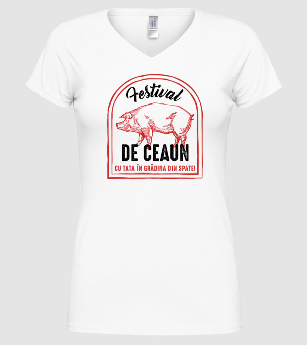Festival de ceaun - cu tata în grădina din spate! model alb pe tricou