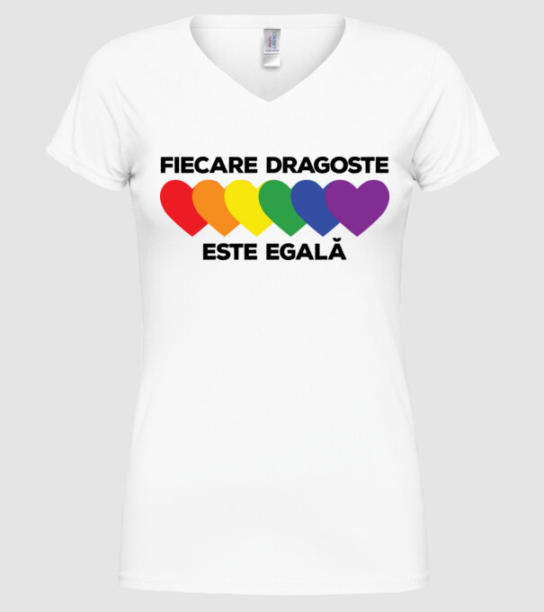 Fiecare dragoste este egală model alb pe tricou