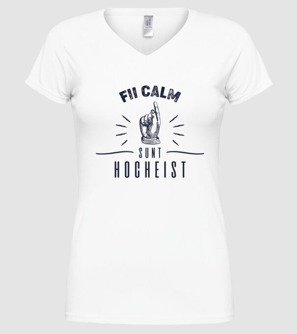 Fii calm, sunt HOCHEIST model alb pe tricou