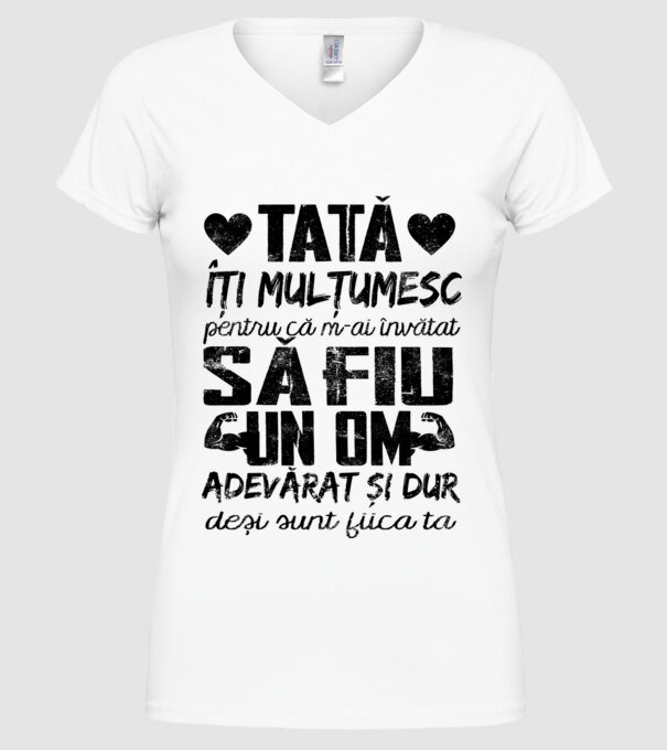fiică crescută ca fiu Alb model alb pe tricou