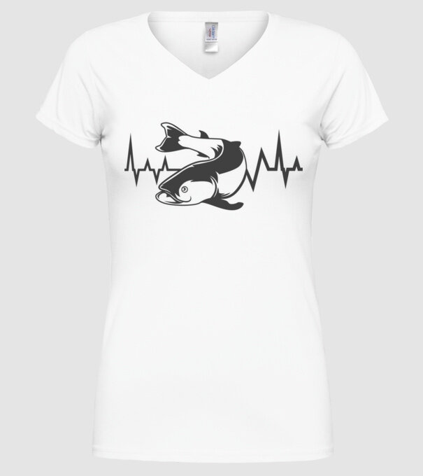 Fish model alb pe tricou